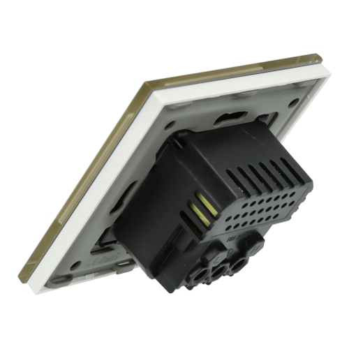 Gniazdo elektryczne pojedyncze z ładowarką USB A+A Złote z ramką szklaną