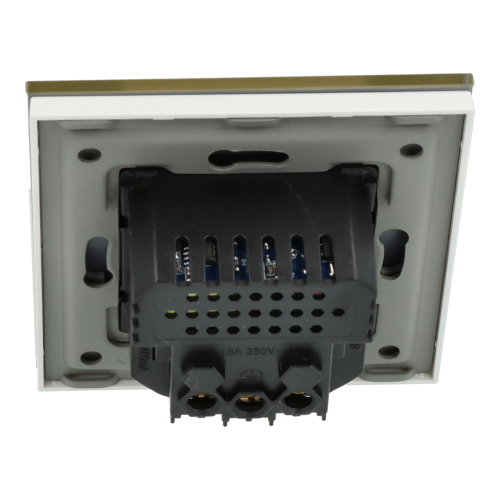 Gniazdo elektryczne pojedyncze z ładowarką USB A+A Złote z ramką szklaną