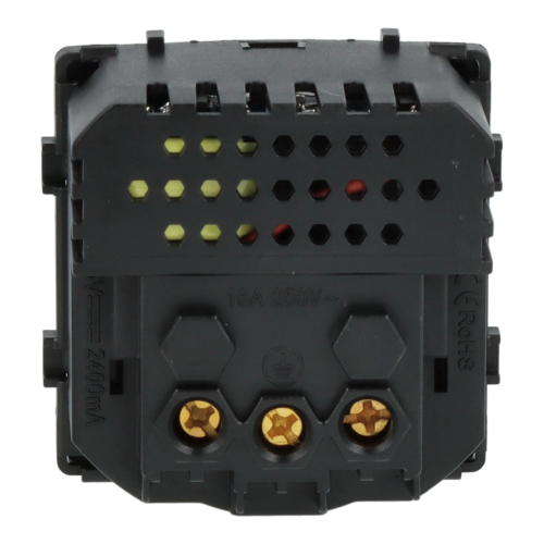 Moduł gniazda elektrycznego z ładowarką USB A+A 230V pojedynczy czarne