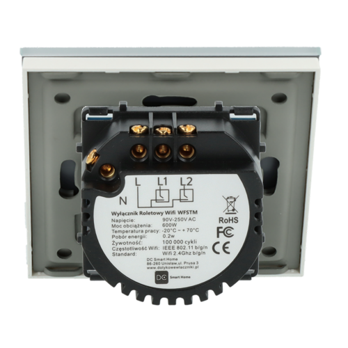 Włącznik dotykowy Rolet (Żaluzjowy) Wi-Fi Biały z N z Podtrzymaniem