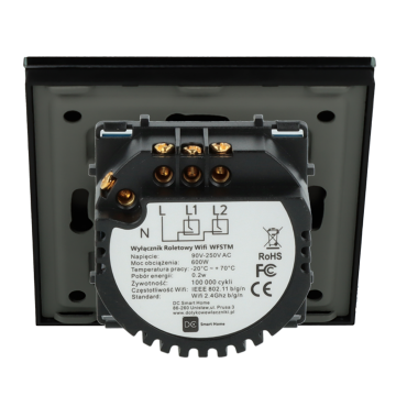 Włącznik dotykowy Rolet (Żaluzjowy) Wi-Fi Czarny z N z Podtrzymaniem