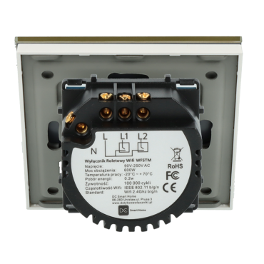 Włącznik dotykowy Rolet (Żaluzjowy) Wi-Fi Złoty z N z Podtrzymaniem