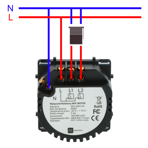 Włącznik dotykowy Rolet (Żaluzjowy) Wi-Fi Złoty z N z Podtrzymaniem