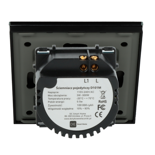 Ściemniacz dotykowy pojedynczy Czarny