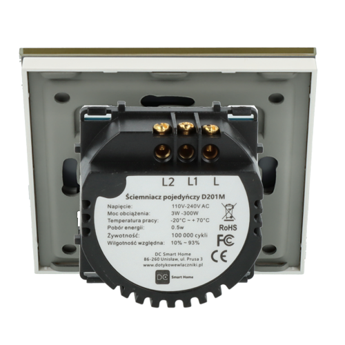 Ściemniacz dotykowy podwójny Złoty Bez N