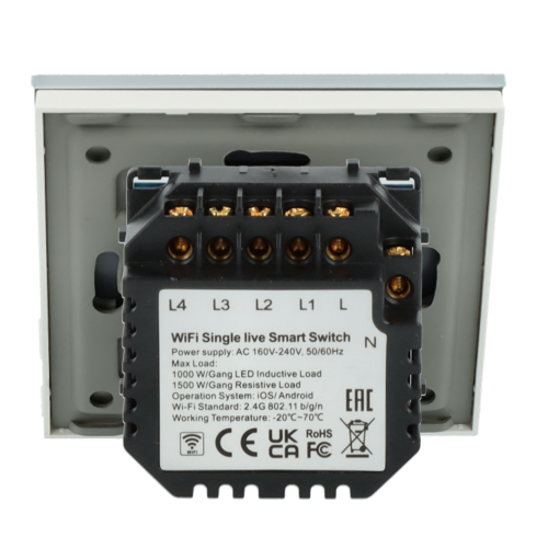 Włącznik dotykowy poczwórny Wi-Fi Biały Only Live Line Bez N