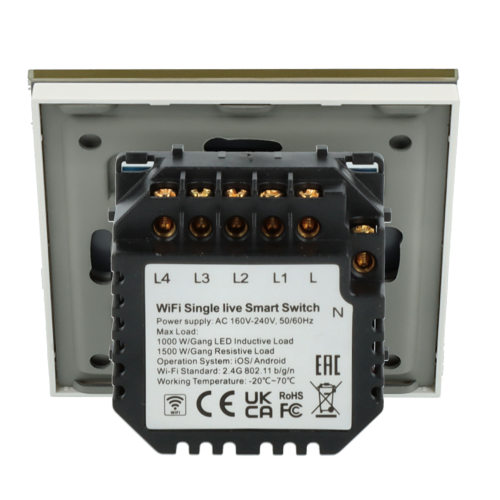 Włącznik dotykowy poczwórny Wi-Fi Złoty Only Live Line Bez N