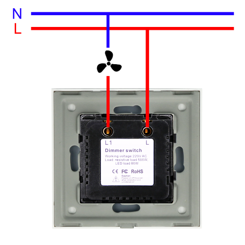 Włącznik dotykowy wentylatora szary DC SMART HOME