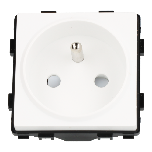 Moduł gniazda elektrycznego z bolcem 230V pojedynczy biały