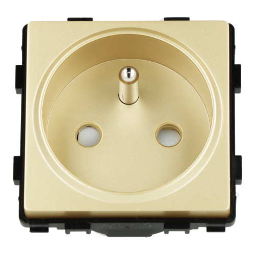 Moduł gniazda elektrycznego z bolcem 230V pojedynczy złoty