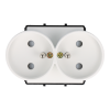 Moduł gniazda elektrycznego z bolcem 230V podwójny biały