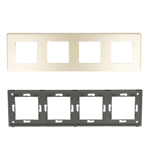 Ramka poczwórna plastikowa złota PC 4F DC Smart Home- FrameLite