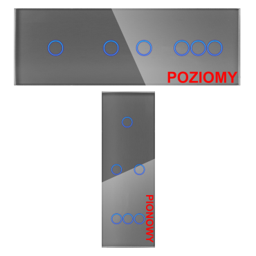 Panel Szklany Potrójny Na 3 Puszki 2G1G2G Szary DC Smart Home
