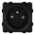 Moduł gniazda elektrycznego z bolcem 230V pojedynczy czarny