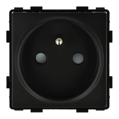 Moduł gniazda elektrycznego z bolcem 230V pojedynczy czarny
